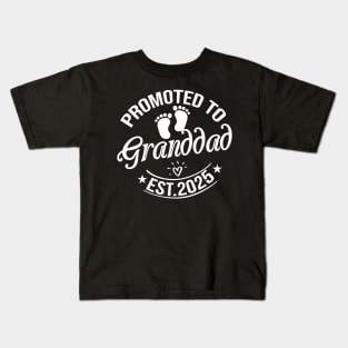 Promoted to Granddad Est 2025 Gift Kids T-Shirt